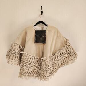 Tahari Round Fringe Christmas Tree‎ Skirt 50" Taupe Brand New with Tags